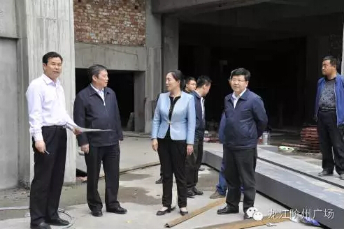 市長陳青，副市長王月成陪同省電力投資集團公司總經(jīng)理李輝一行深入階州廣場視察