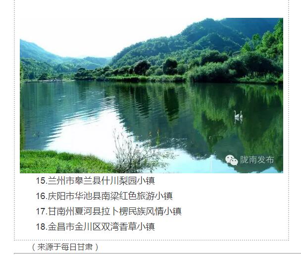 甘肅計(jì)劃3年建18個(gè)特色小鎮(zhèn)，看看隴南有幾個(gè)~