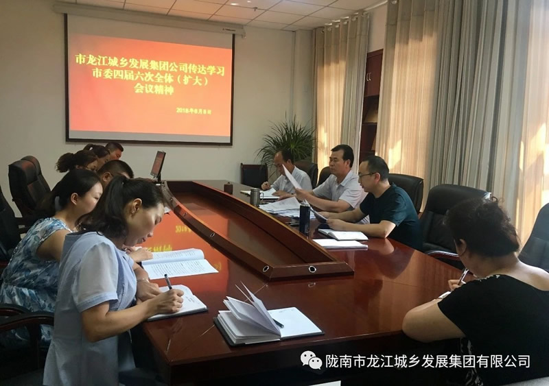 市龍江城鄉(xiāng)發(fā)展集團(tuán)公司傳達(dá)學(xué)習(xí)市委四屆六次全體(擴(kuò)大)會(huì)議精神