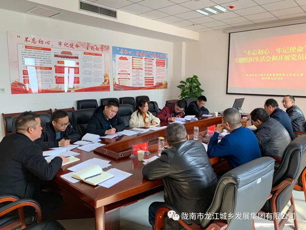 市龍江集團(tuán)黨支部召開“不忘初心、牢記使命”專題組織生活會和民主評議黨員會議