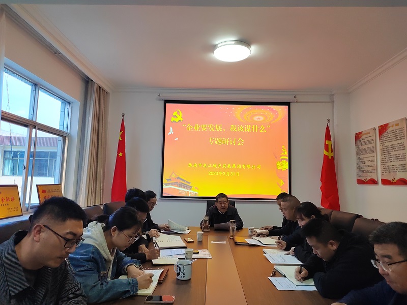 【“三抓三促”行動進行時】市龍江城鄉(xiāng)集團開展“隴南要發(fā)展，我該謀什么”——圍繞“加快集團公司高質(zhì)量發(fā)展，我該謀什么”專題研討